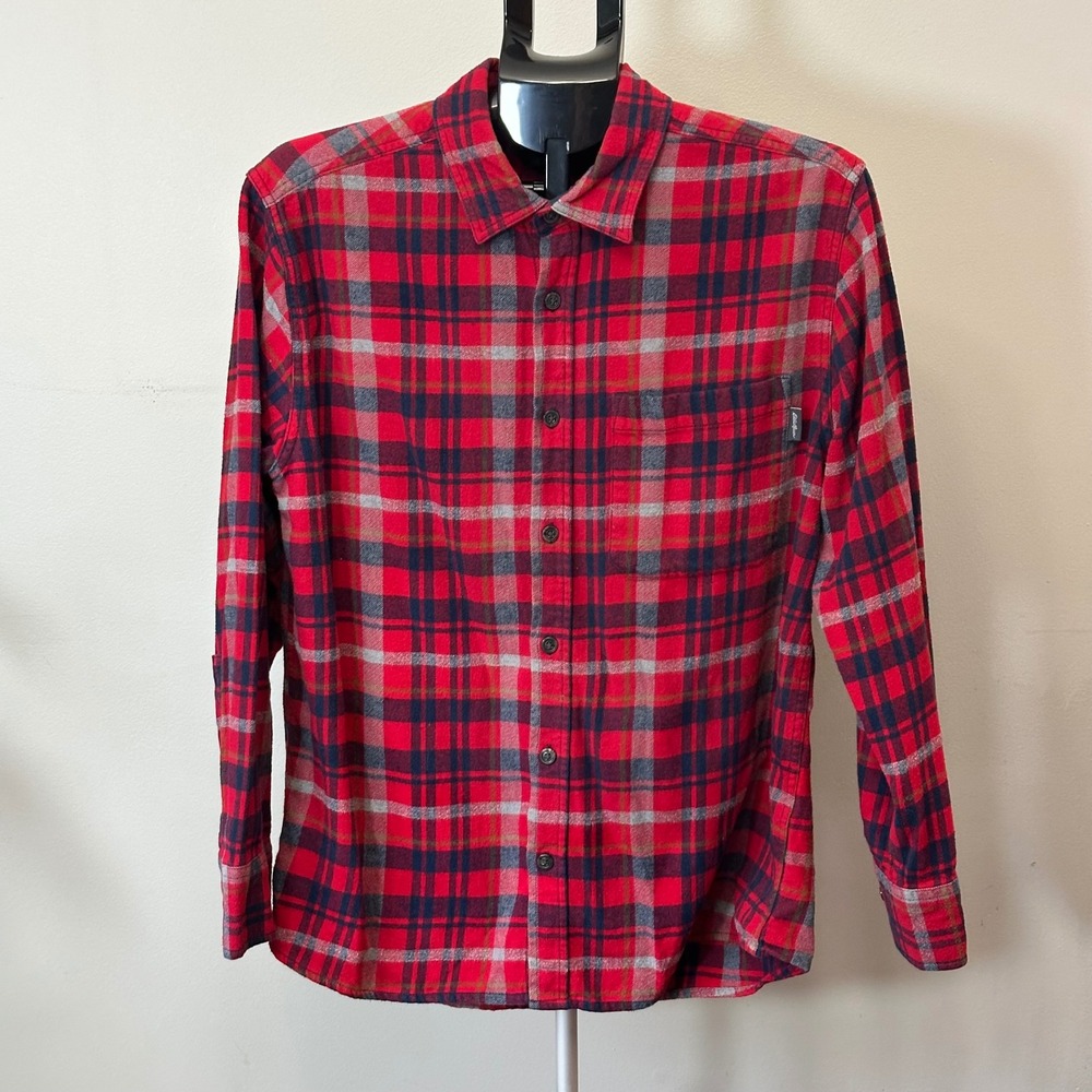 Eddie Bauer Flannel Shirt Mens L Red Plaid Cotton EMT22685 Gorpcore Streetwear